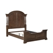 Pemberly Row Queen Poster Bed with Dresser Mirror and Chest in Cherry