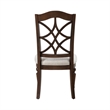 Pemberly Row Splat Back Side Chair with Chenille Seat Set of 2 in Cherry