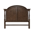 Pemberly Row California King Poster Bed with Dresser Mirror Nightstand in Cherry