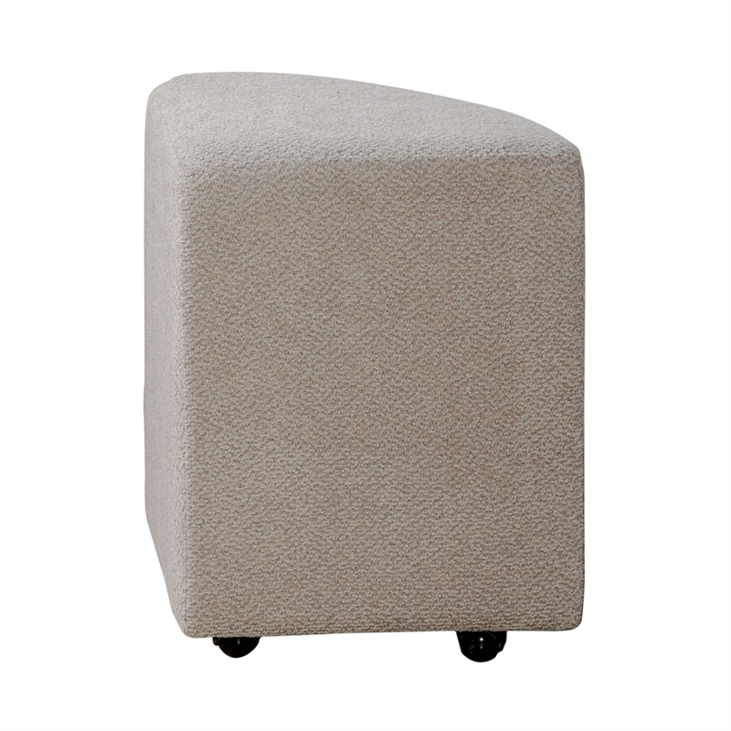 Pemberly Row Upholstered Ottomans with Casters Set of 2 in Brown