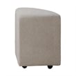 Pemberly Row Upholstered Ottomans with Casters Set of 2 in Brown
