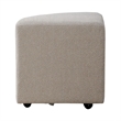 Pemberly Row Upholstered Ottomans with Casters Set of 2 in Brown