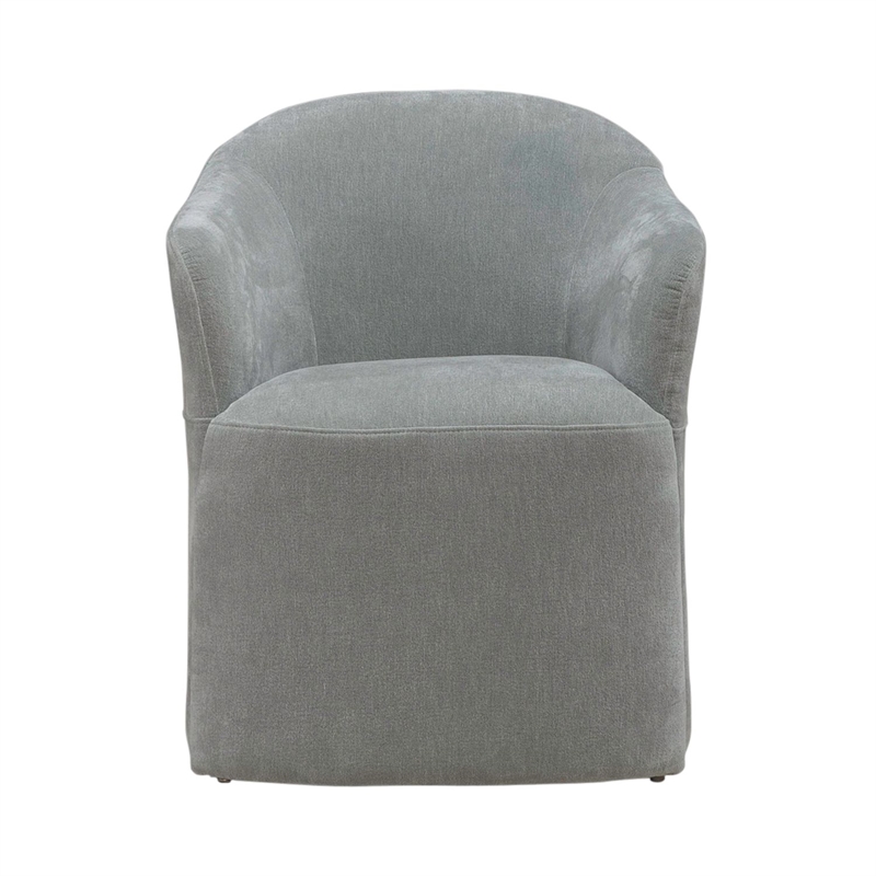 Pemberly Row Squared Arm Dining Chairs with Casters Set of 4 in Sapphire