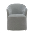 Pemberly Row Squared Arm Dining Chairs with Casters Set of 4 in Sapphire