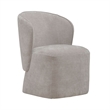 Pemberly Row Rounded Arm Dining Chairs with Casters Set of 4 in Truffle