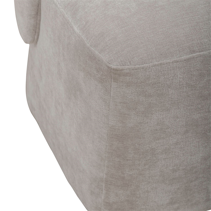 Pemberly Row Rounded Arm Dining Chair with Casters in Truffle