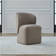 Pemberly Row Rounded Arm Dining Chair with Casters in Truffle