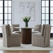 Pemberly Row Squared Back Dining Chair with Casters in Truffle