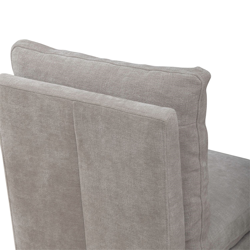 Pemberly Row Squared Back Dining Chair with Casters in Truffle