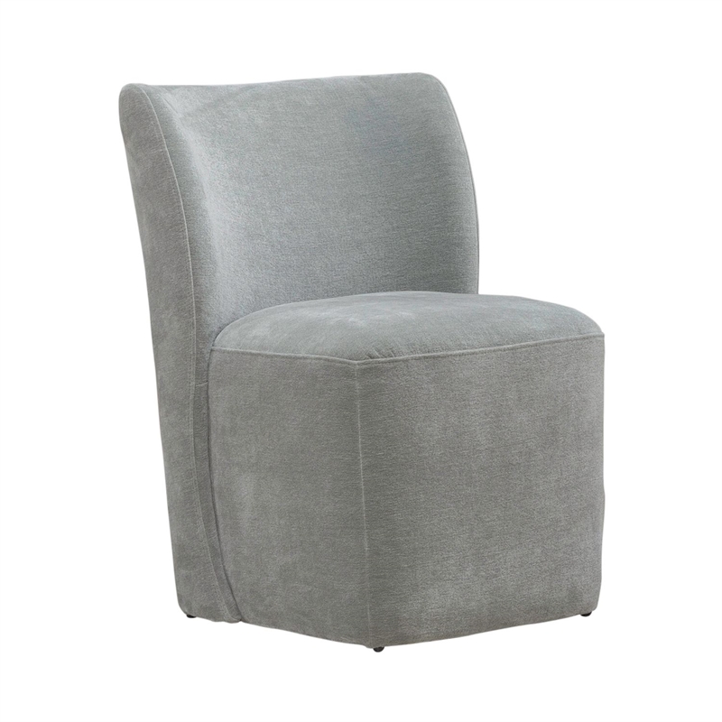 Pemberly Row Rounded Back Dining Chairs with Casters Set of 4 in Sapphire
