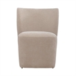 Pemberly Row Rounded Back Dining Chair with Casters in Wicker