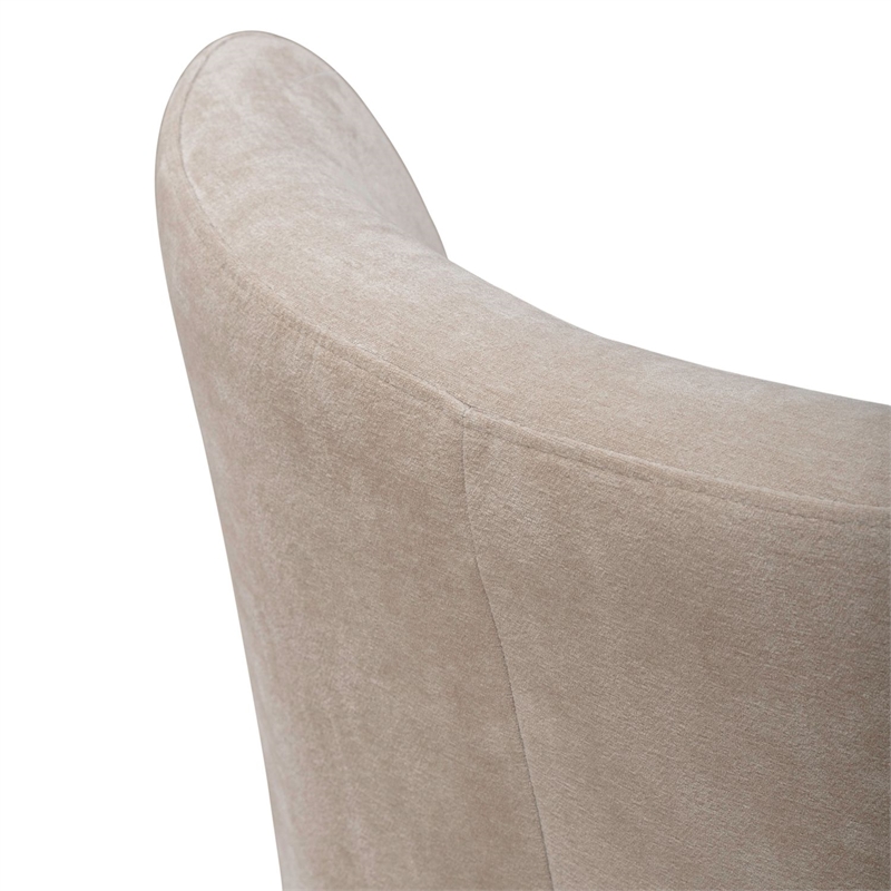 Pemberly Row Rounded Back Dining Chair with Casters in Wicker