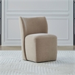 Pemberly Row Rounded Back Dining Chair with Casters in Wicker