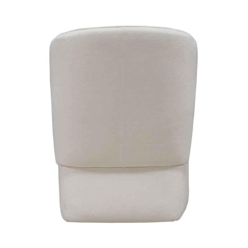Pemberly Row Rounded Arm Dining Chairs with Casters Set of 4 in Ivory