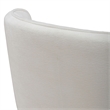 Pemberly Row Rounded Arm Dining Chairs with Casters Set of 4 in Ivory