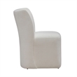 Pemberly Row Rounded Back Dining Chairs with Casters Set of 4 in Ivory