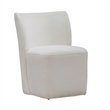Pemberly Row Rounded Back Dining Chairs with Casters Set of 4 in Ivory