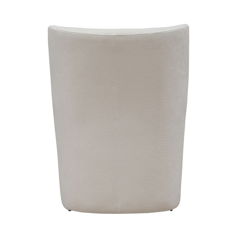 Pemberly Row Rounded Back Dining Chairs with Casters Set of 4 in Ivory