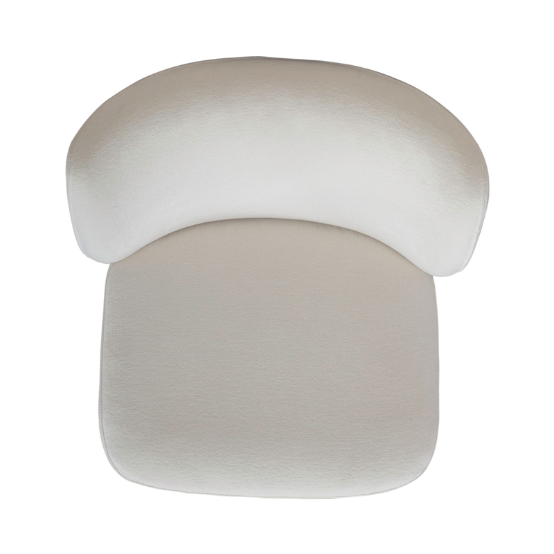 Pemberly Row Rounded Back Dining Chairs with Casters Set of 4 in Ivory