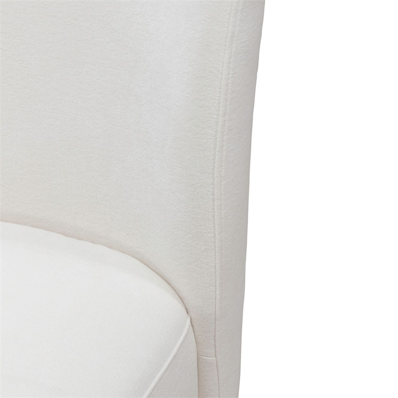 Pemberly Row Rounded Back Dining Chairs with Casters Set of 4 in Ivory