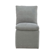 Pemberly Row Squared Back Dining Chair with Casters in Sapphire