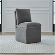 Pemberly Row Squared Back Dining Chair with Casters in Sapphire