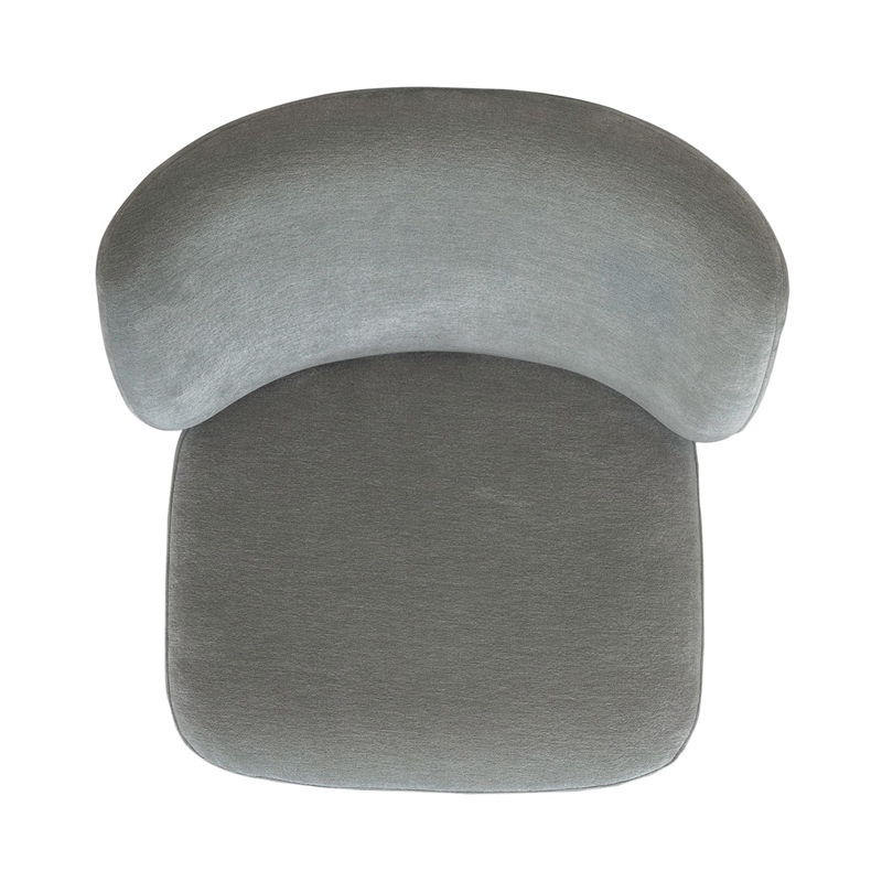Pemberly Row Rounded Back Dining Chair with Casters in Sapphire