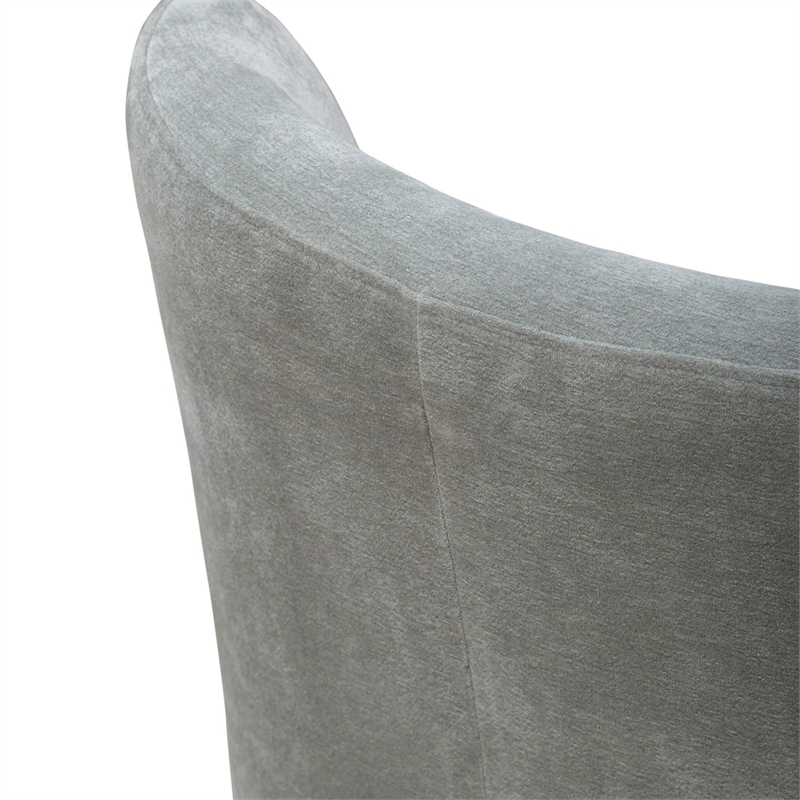 Pemberly Row Rounded Back Dining Chair with Casters in Sapphire