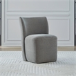 Pemberly Row Rounded Back Dining Chair with Casters in Sapphire