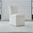 Pemberly Row Squared Back Dining Chair with Casters in Ivory