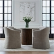 Pemberly Row Squared Arm Dining Chair with Casters in Truffle