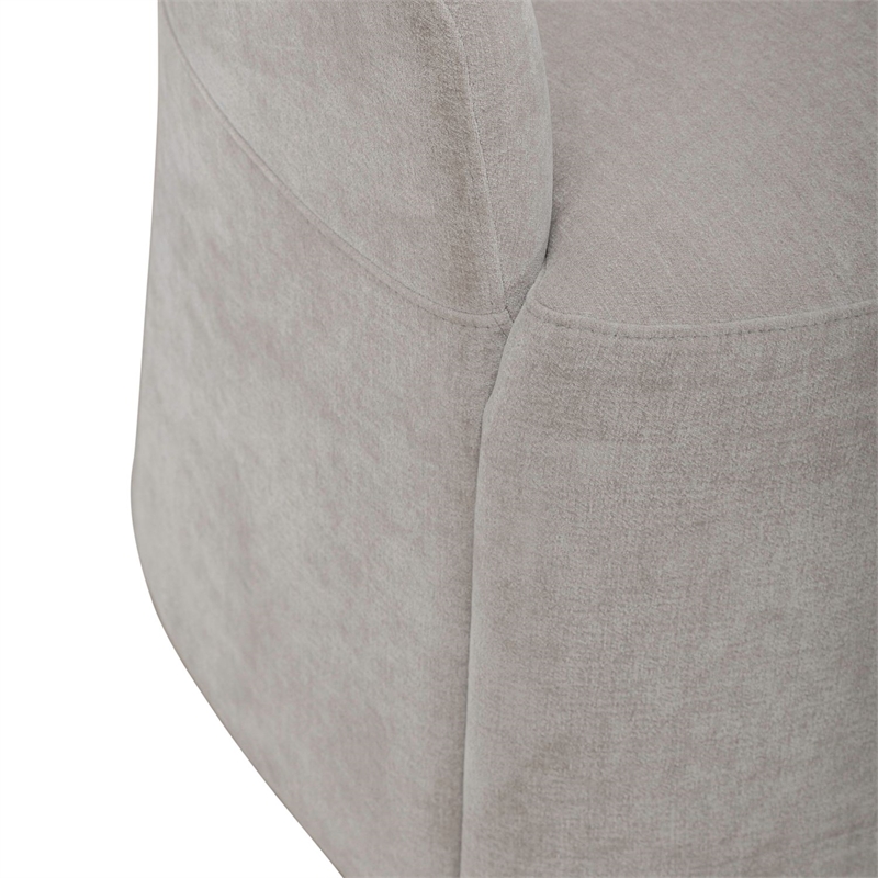 Pemberly Row Squared Arm Dining Chair with Casters in Truffle