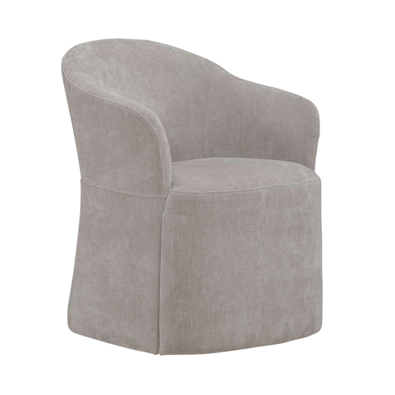 Pemberly Row Squared Arm Dining Chair with Casters in Truffle