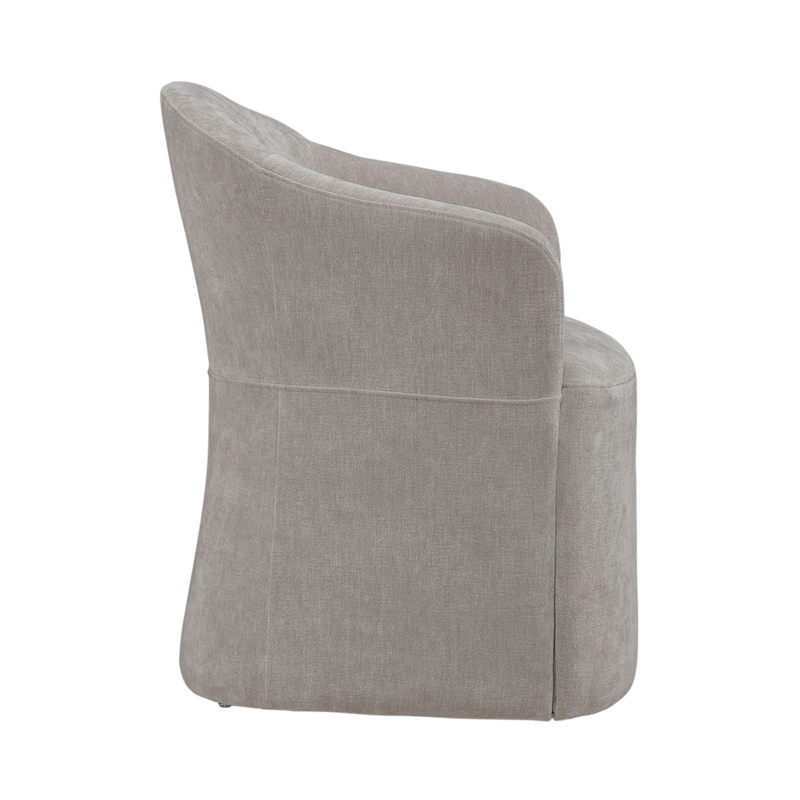 Pemberly Row Squared Arm Dining Chair with Casters in Truffle