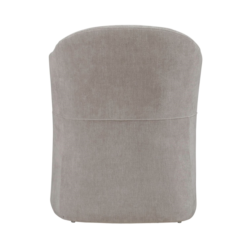 Pemberly Row Squared Arm Dining Chair with Casters in Truffle
