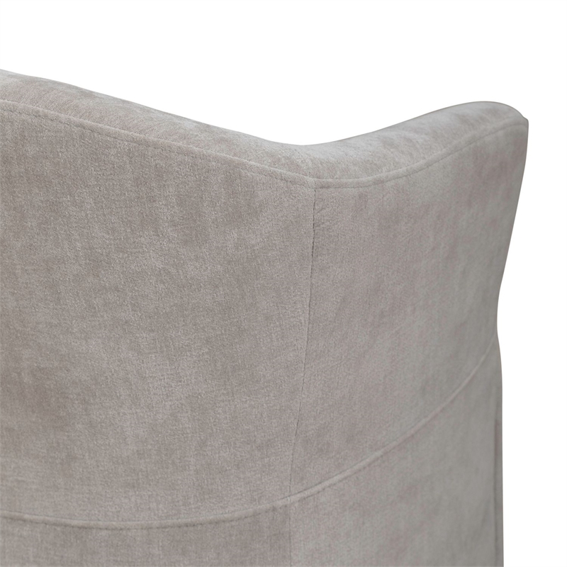 Pemberly Row Squared Arm Dining Chair with Casters in Truffle