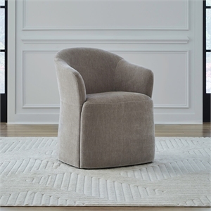 Pemberly Row Squared Arm Dining Chair with Casters in Truffle