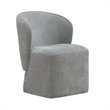 Pemberly Row Rounded Arm Dining Chair with Casters in Sapphire