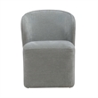 Pemberly Row Rounded Arm Dining Chair with Casters in Sapphire