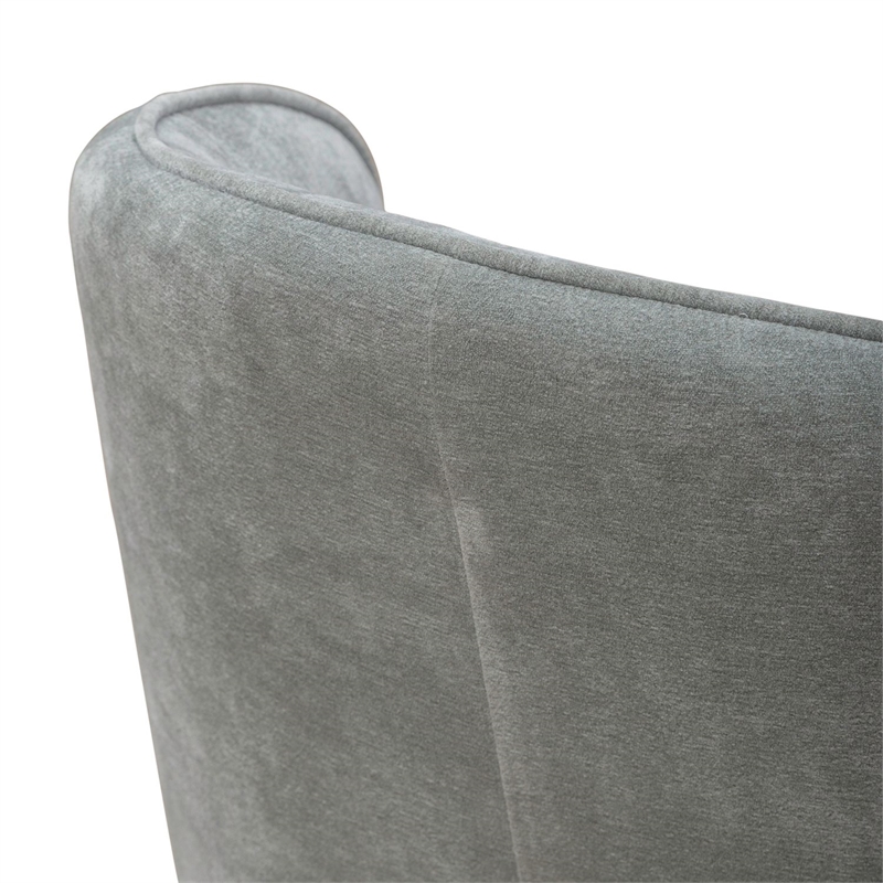 Pemberly Row Rounded Arm Dining Chair with Casters in Sapphire