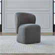 Pemberly Row Rounded Arm Dining Chair with Casters in Sapphire
