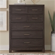 Pemberly Row Queen Upholstered Bed with Dresser Mirror and Chest in Brown