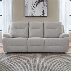 Pemberly Row Power Reclining Sofa with Zero Gravity and Memory Foam in White