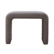 Pemberly Row Upholstered Accent Stool with Rounded Ends in Brown
