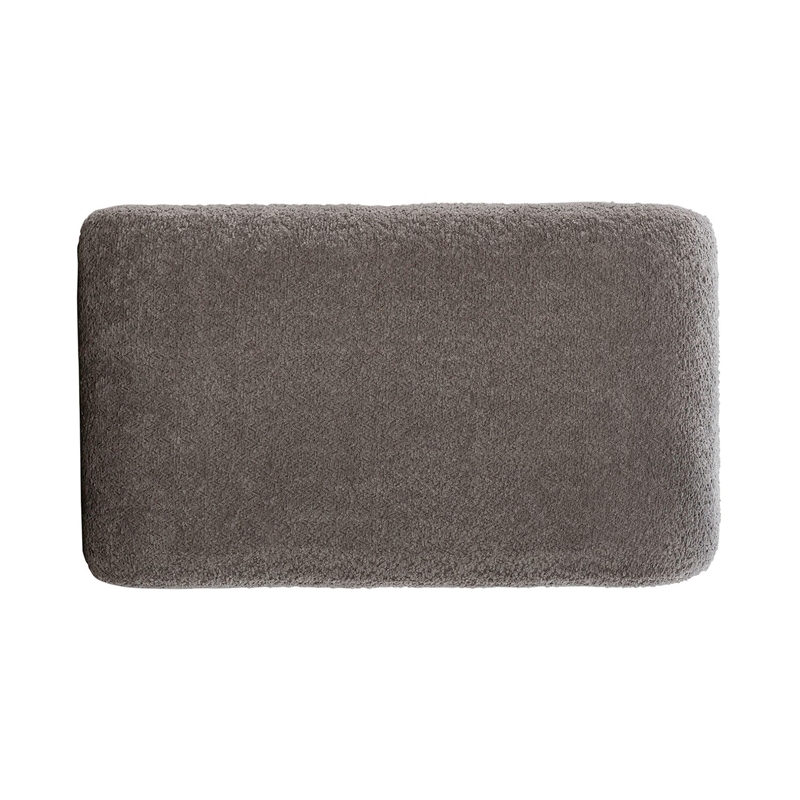 Pemberly Row Upholstered Accent Stool with Rounded Ends in Brown