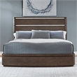 Pemberly Row California King Panel Bed with Dresser and Mirror in Brown
