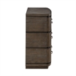 Pemberly Row 9 Drawer Dresser with Starburst Veneer and Bow Shaping in Brown