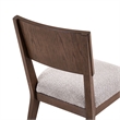 Pemberly Row Panel Back Dining Chairs with Boucle Seat Set of 2 in Brown