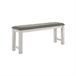 Pemberly Row Upholstered Counter Bench with Block Legs in White