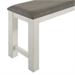 Pemberly Row Upholstered Counter Bench with Block Legs in White